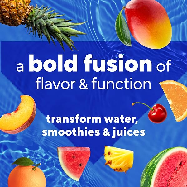 VITAFUSION HYDRABOOST DRINK POWDER PACKETS, ELECTROLYTES SUPPORT DAILY HYDRATION, VITAMINS SUPPORT CELLULAR ENERGY & IMMUNE HEALTH, PREBIOTIC FIBER SUPPORTS GUT HEALTH, VARIETY PACK, 18 STICKS