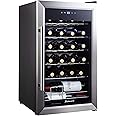 Wine Fridge, Kalamera 24 Bottle Compressor Wine Refrigerator - Mini Fridge, Single Zone, with Glass Door for Red, White, Cham