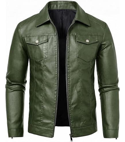 SWJGLITTR Men's Detachable Fur Collar Jacket Male Steampunk Faux