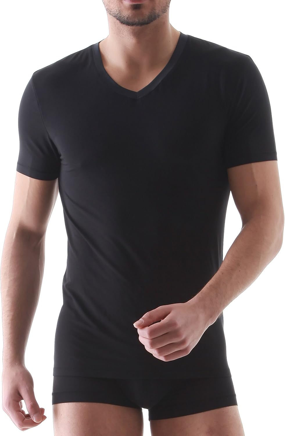 DAVID ARCHY Men's Undershirts Ultra Soft Micro Modal V-Neck Breathable T-Shirts 2 or 3 Pack: Clothing