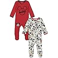 Disney Mickey Mouse Baby 2 Pack Zip Up Sleep N' Play Coveralls Newborn to Infant