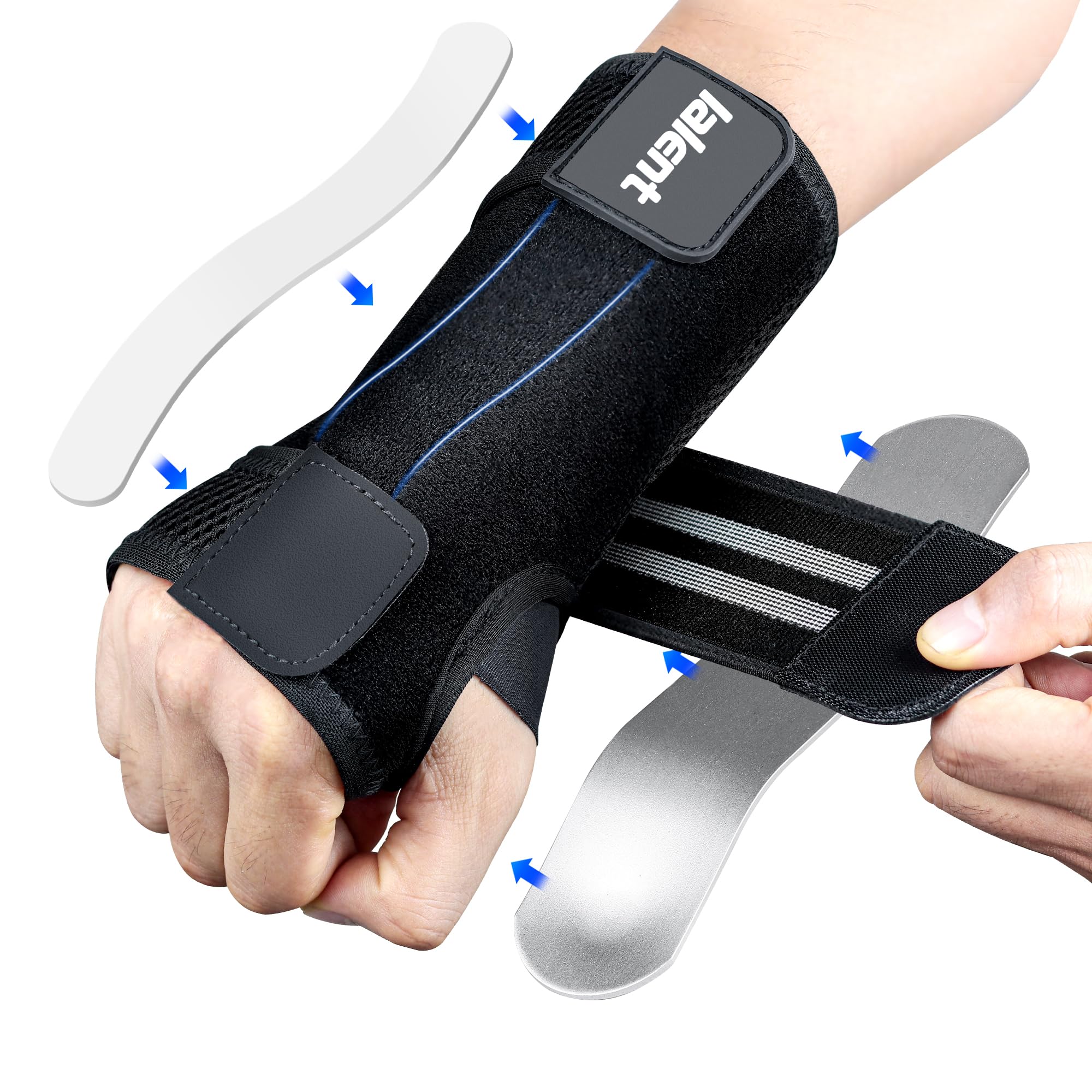 Lalent Carpal Tunnel Wrist Support Brace with Metal Splint Stabilizer Wrist Splint for Men and Women Hand Support for Arthritis Tendonitis, Sprains, Pain Relief RSI, Sports Protect (Right Hand, L/XL)