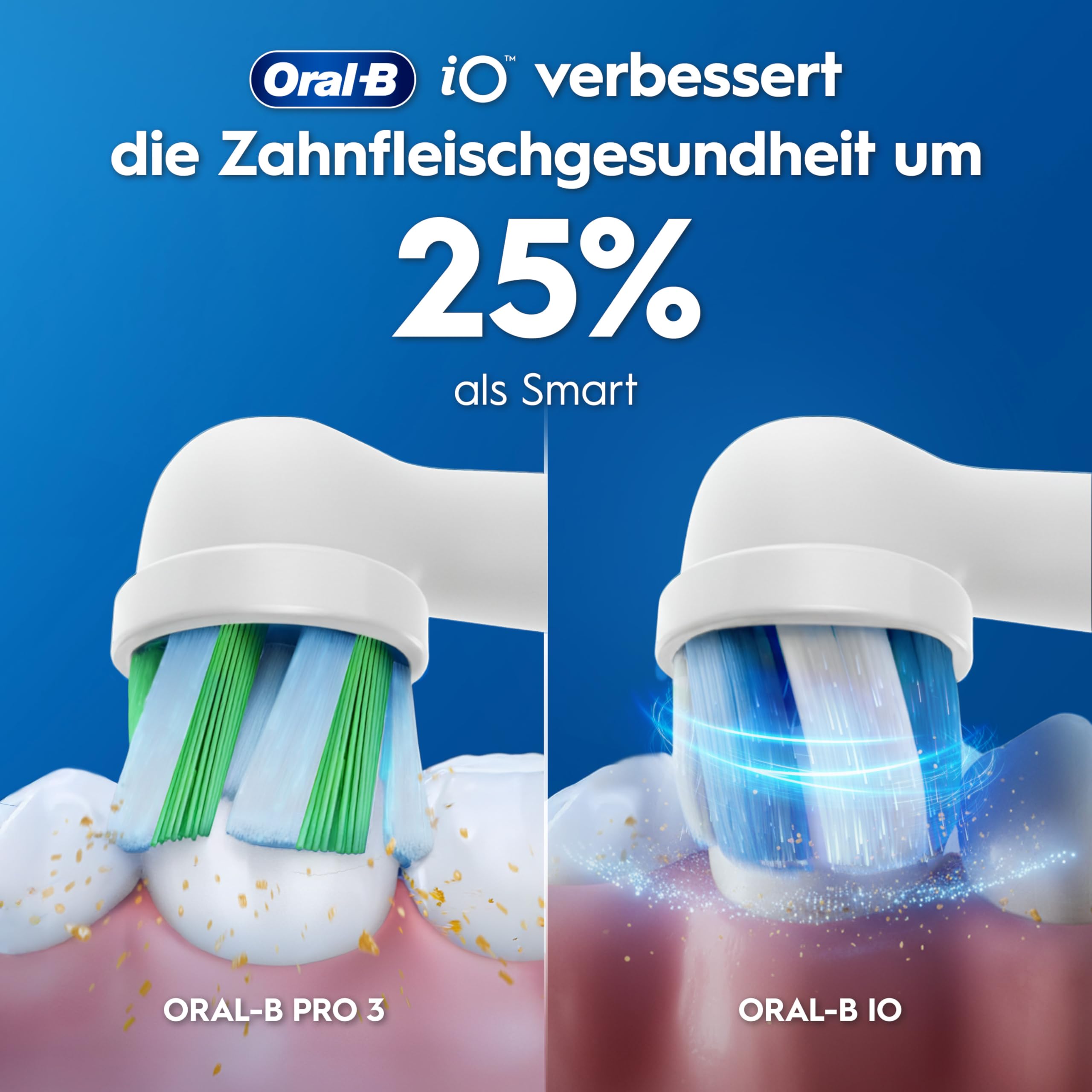 Oral-B iO Series 3 Plus Edition Elektrische Zahnbürste, Electric Toothbrush, PLUS 3 Aufsteckbürsten, 3 Putzmodi für Zahnpflege, Designed by Braun, TESTSIEGER Stiftung Warentest (12/2024), Ice Blau 9