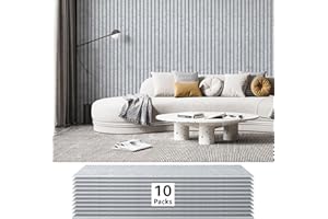 Art3dwallpanels 10 Pack Acoustic Panels, 48" X 12" X 0.35" Soundproof Wall Panels, Self Adhesive High Density Sound Absorbing Acoustic Treatment for Recording Studio, Office, Grey