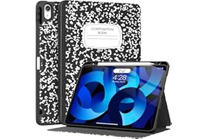 Supveco for iPad Air 5 Case/ipad Air 4 case with Pencil Holder-[Support Pencil 2nd +Auto Wake/Sleep],Slim Lightweight Soft TPU Back Cover for iPad Air 5th/4th Gen 10.9 Inch 2022/2020-Book