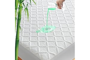 UNILIBRA Waterproof Twin Size Mattress Protector, 3D Air Rayon Made from Bamboo Cooling Mattress Cover, Breathable Deep Pocket Mattress Pad Fits to 8''-21'' White