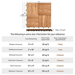 Yaheetech 108pcs Hardwood Interlocking Patio Deck