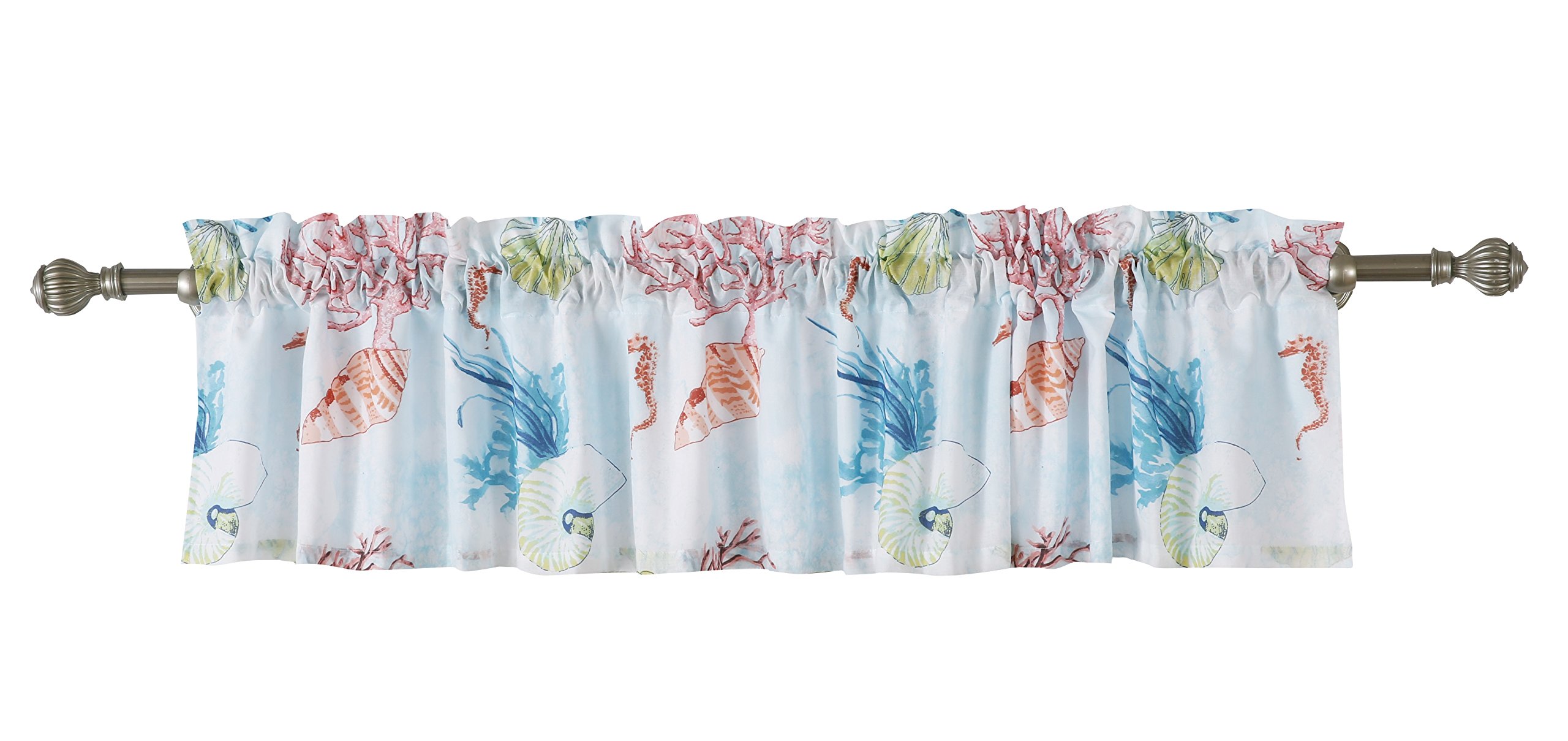 Barefoot Bungalow Window Valance, 100% Microfiber Shell 60% Cotton, 40% Polyester Fill, Multi Color, One Size