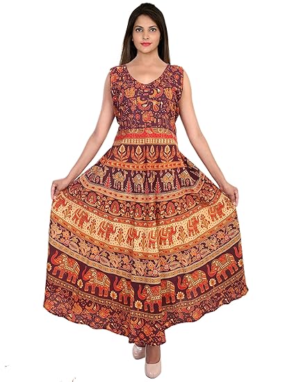 Women's A-Line Maxi Dress (JSL123_Blue_Free Size)