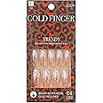 Gold Finger Full Cover White French Design Press on Nails Ready to Wear Gel Manicure Long Nails, Salon Result, Long lasting Durable, MIni Glue Included
