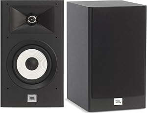 JBL 2-Way 5.25" POLYCELLULOSE Woofer, 1" Aluminum-Dome Tweeter Home Audio Bookshelf Loudspeakers (Pair, Black)