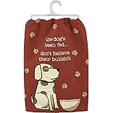 Primitives by Kathy Cotton Dish Towel Set - Dog Design, Kitchen/Bathroom Decor, Tea Towels, 28"x28"