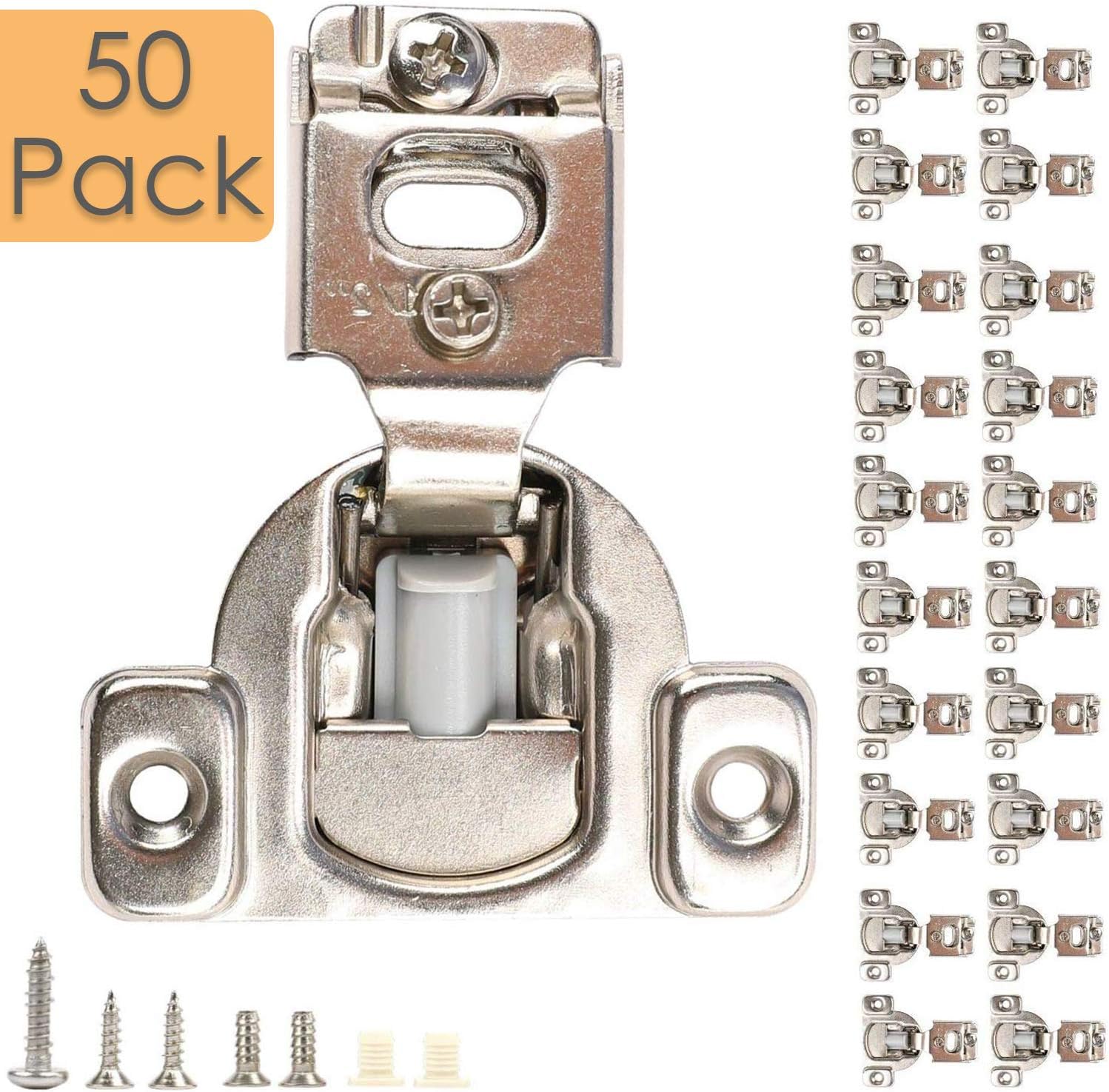 Houseables Soft Close Hinges, Kitchen Hinge, 2.25” x 1/2”, 2.8