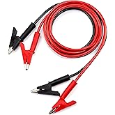 KAIWEETS Alligator Clips Electrical Test Leads Set, 15A Jumper Wires Heavy Duty with Protective Copper Clips, Premium PVC Silicone Cables for Electrical Testing, Experiment, 2 Colors 39.6 inches
