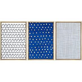 SIGNWIN Framed Canvas Print Wall Art Geometrical Grid,...