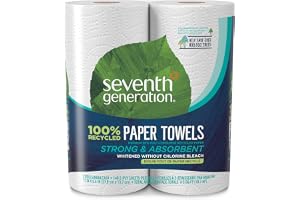 Seventh Generation Paper Towels, 100% Recycled Paper, 2-ply, 2 Rolls (Packaging May Vary)