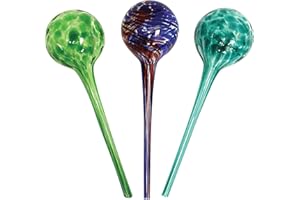 Wyndham House Plant Watering Globe Set, Set of 3, Indoor & Outdoor, Colorful Multicolored Hand-Blown Glass for Everyday Use