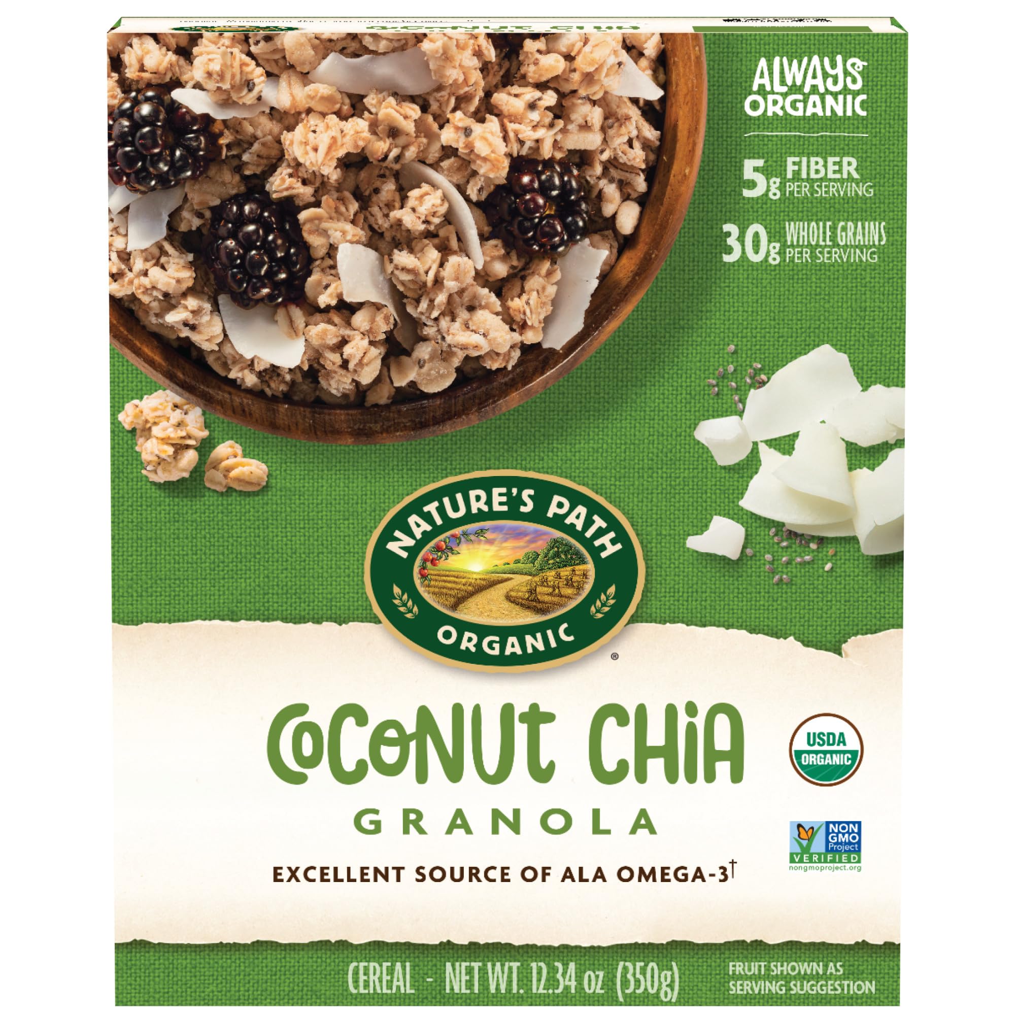 Photo 1 of  2 Nature's Path Organic Coconut Chia Granola, 12.34 oz (Pack of 1), Non-GMO