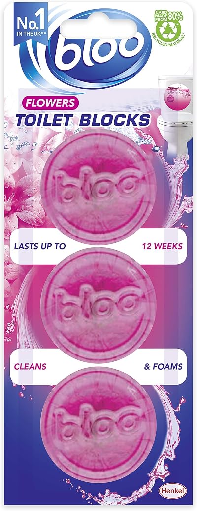Bloo In Cistern Triple Blocks Rose with Pink Water Technology 4 Week Block