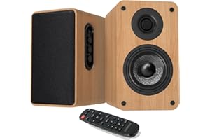 LONPOO Bluetooth Bookshelf Speakers with ARC, 100W Active Powered Speakers, USB/AUX-in/Optical/Coaxial, 4" Woofer and 1" Tweeter Home Stereo Speakers