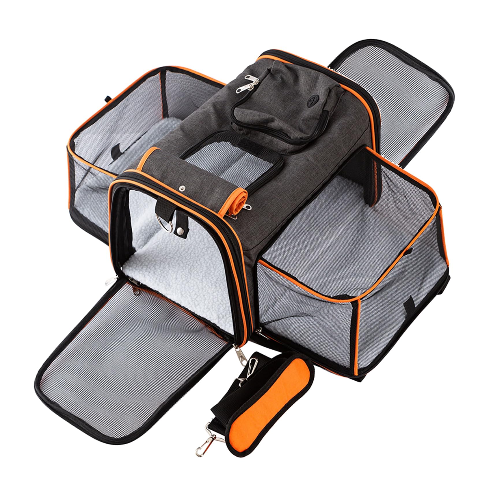 Photo 1 of (used)(minor damage) Petinstinct 17"x11"x11" Expandable Pet Carrier for Cats and Dogs up to 15 Lbs, TSA Airline Approved, Alloy Accessory