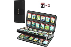 SIKROFEGEN SELPONT me Card Case for 48 Nintendo Switch/ OLED 2021/Switch lite Cards or Micro SD Memory Cards,Portable switch game holder with Game Card Slots and Micro SD Card Slots