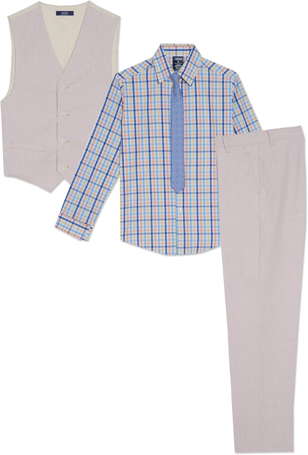 IZOD Boys' 4-Piece Formal Suit Vest Set: Clothing