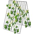 AGTEK 34" x 48" Foldable Cucumber Trellis with Garden Stakes and Zip Ties Plant Support A Frame Metal Trellis for Climbing Plants, Cucumber, Vegetable, Flowers
