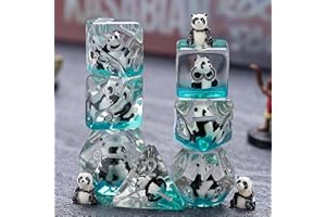 MAYWIN Polyhedral D&D Dice Panda Dice,Resin Panda DND Dice Set for Dungeons and Dragons MTG RPG Board Games
