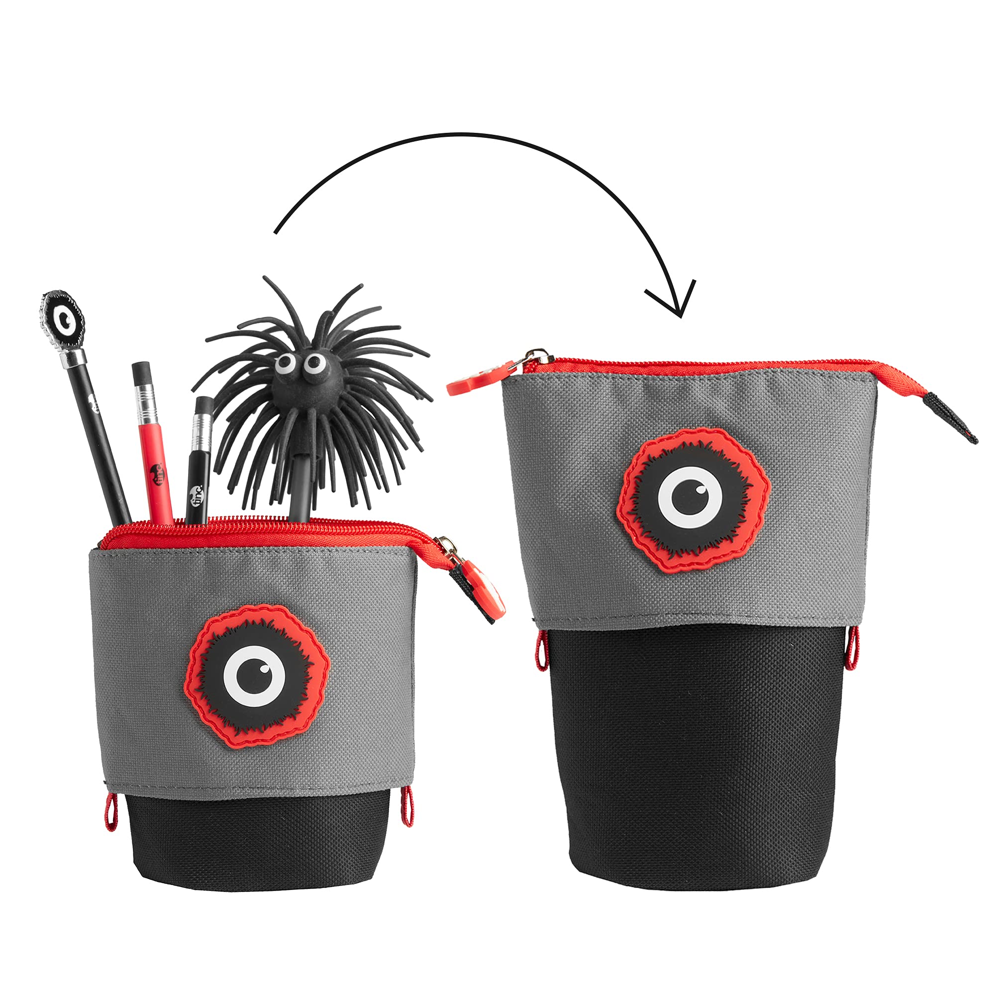 Tinc Pop Up Standing Pencil Pouch Case | Durable Canvas Pencil Case | Pencil Pot & Pencil Case | Black
