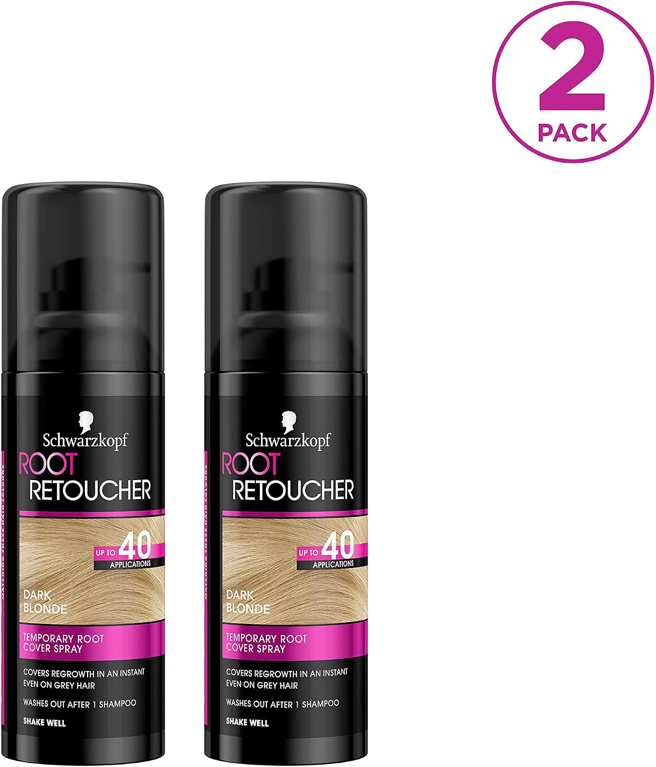 Schwarzkopf Root Retoucher, Instant Temporary Hair Dye Spray for Blonde Regrowth Dark Blonde Duo Box, 140 g (Pack of 1) - Image 3