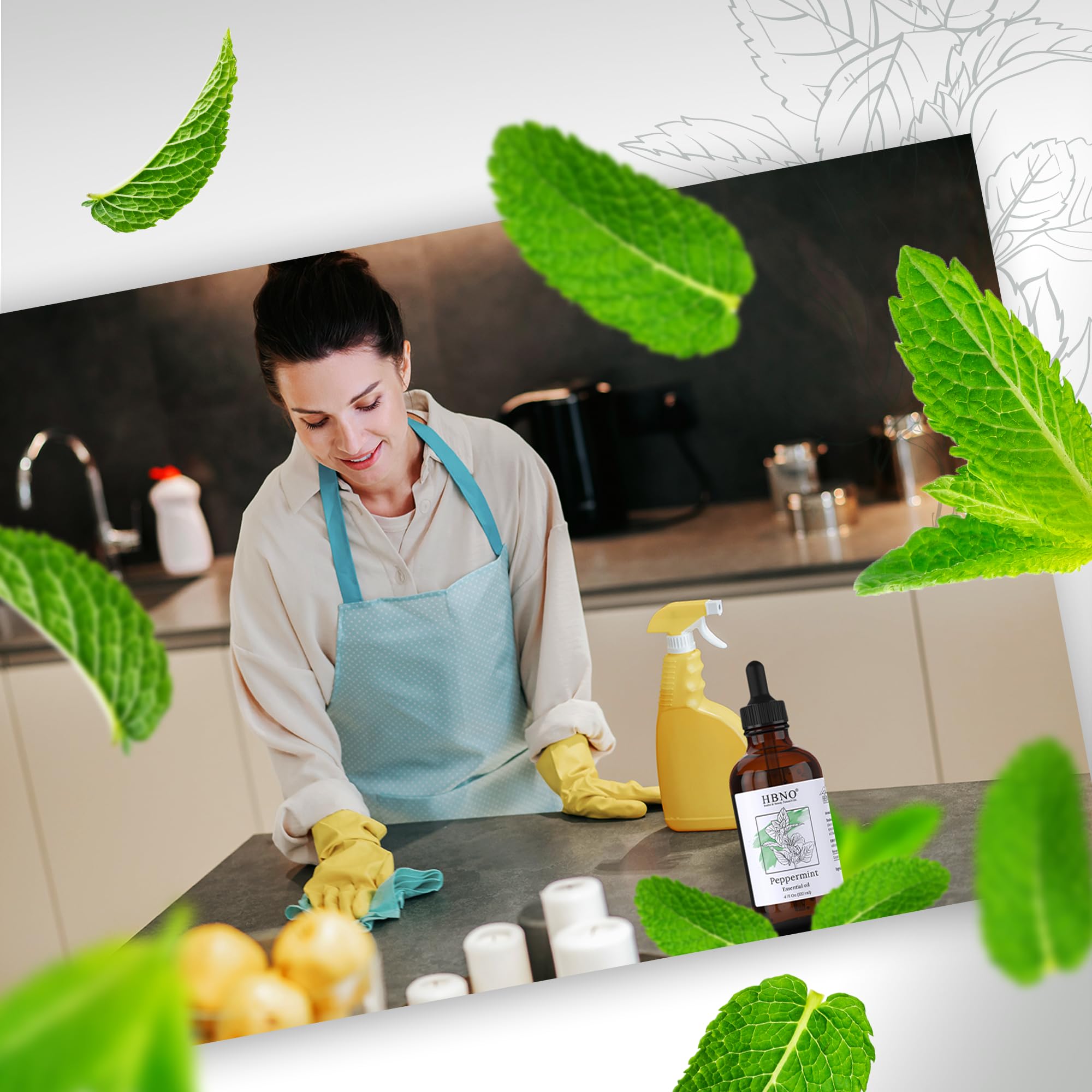 HBNO Peppermint Essential Oil 4 fl oz (120ml) - Premium Natural Peppermint Oil for Hair - Perfect for Aromatherapy & DIY, Essential Oil Peppermint - Image 6