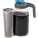 County Line Kitchen - Cold Brew Mason Jar iced Coffee Maker, Durable Glass, Heavy Duty Stainless Steel Filter, Flip Cap Lid -
