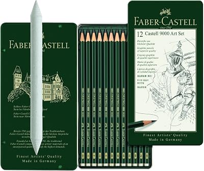Faber-Castell Castell 9000 Pencil Set 12 Pcs 8B to 2H with HB F H