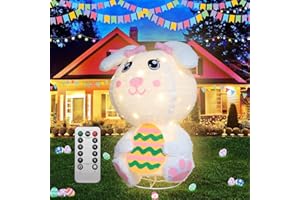 DDMY Easter Bunny Decorations, 2.5 FT Easter Bunny Lights with 60 LEDs, IP44 Waterproof Foldable Easter Rabbit Light with Remote Control, 8 Lighting Modes for Home, Yard, Garden, Lawn, Easter Party Decor