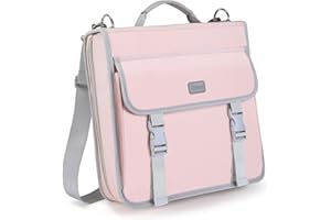 Banero 3" D-ring Zipper Binder with 700+ Sheets Capacity, 3-ring Zip Up Binder with Shoulder Strap for School, College, Office, Compatible with 13" MacBook & 12.9" Tablet (Light Pink)