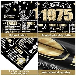 Large 50th Birthday Banner Backdrop Decorations for