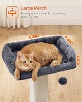 Feandrea Cat Scratching Post with Plush Perch 40x30 cm, 71 cm Tall view 3