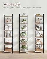 VASAGLE 6-Tier Bookshelf 30 x 40 x 187.5 cm Industrial Heather Greige Ink Black view 9