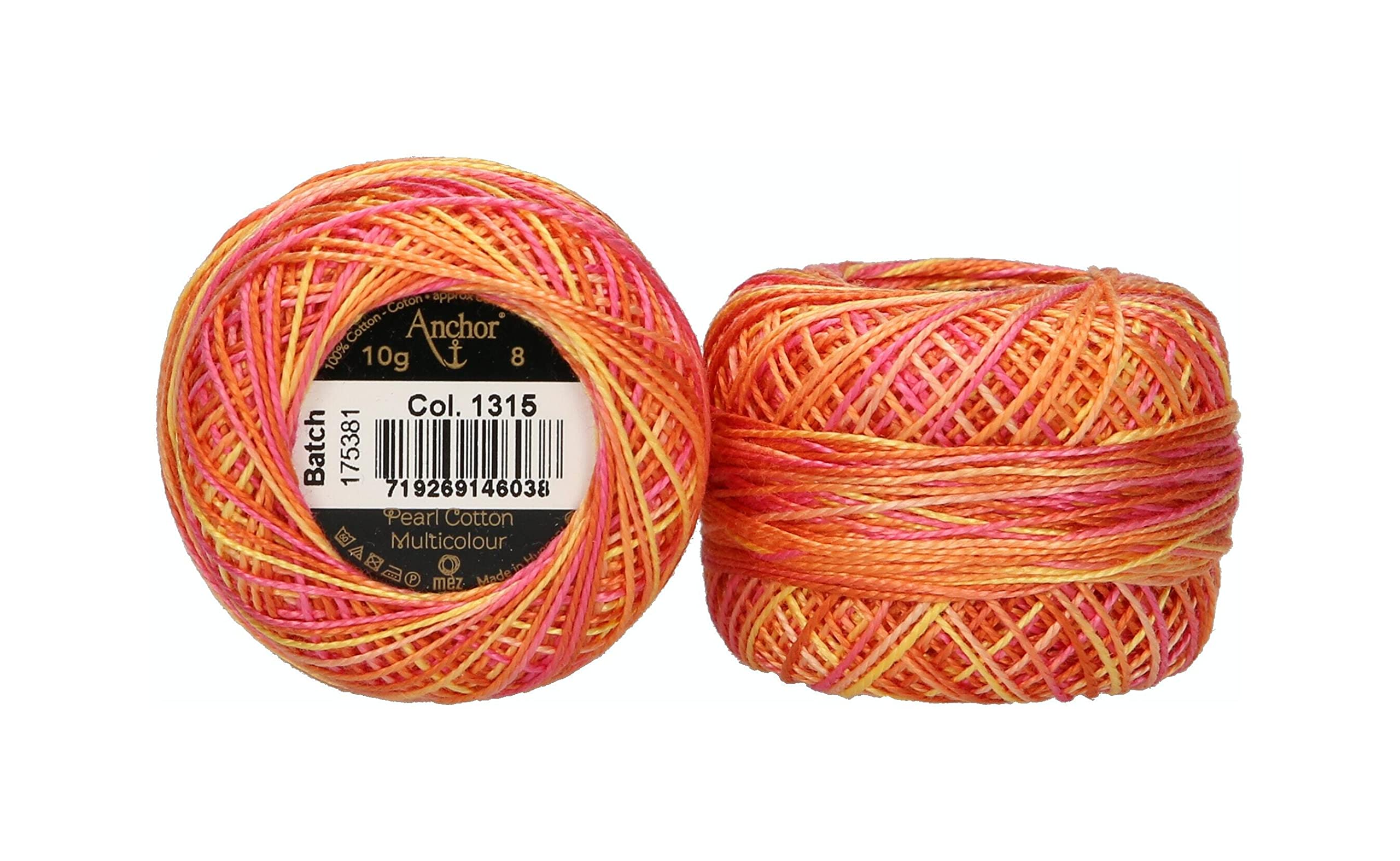 ANCHOR Pearl Yarn Multicolor, Thickness: 8, Packaging: 10G, Running Length: 82M 1315 Embroidery Threads