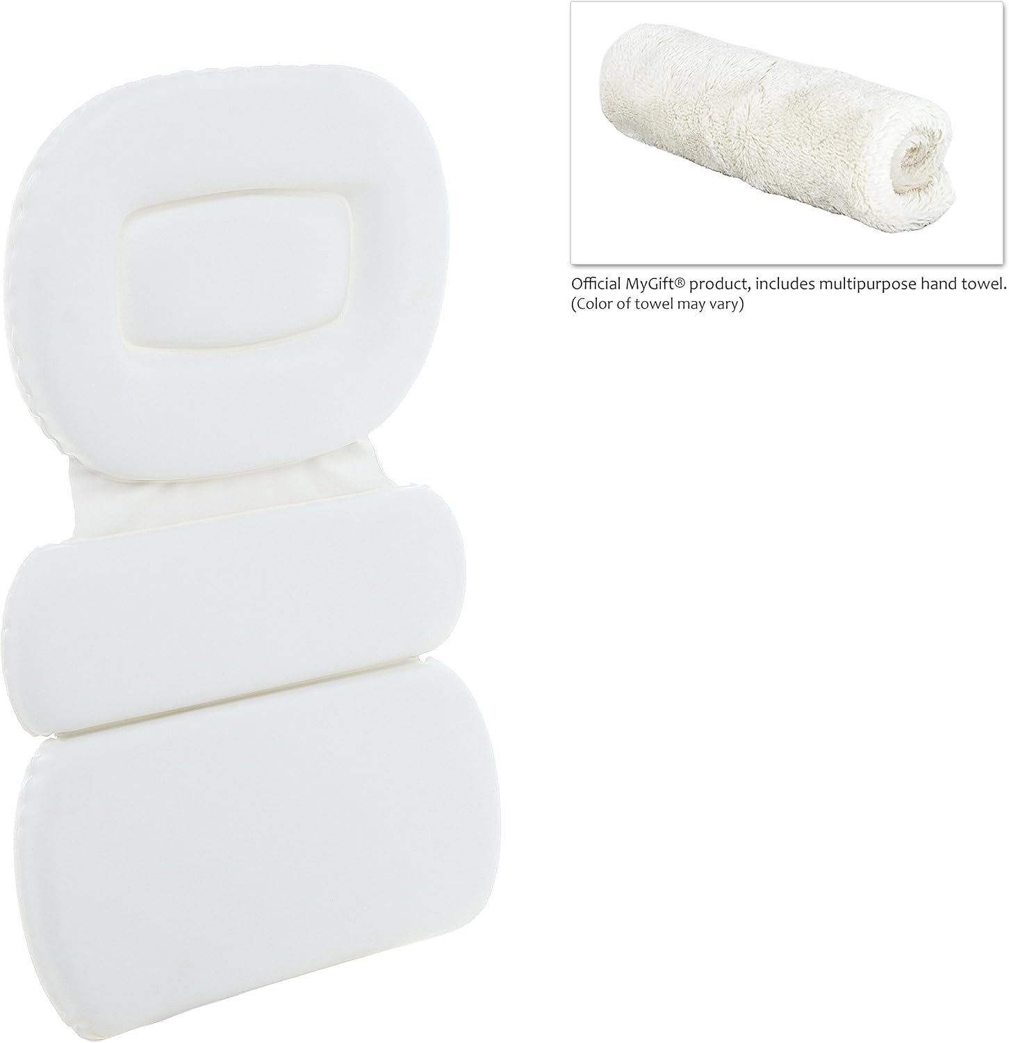 MyGift Soft Luxurious Foam Padded Large White Spa Bath Pillow/Hot Tub Head & Back Cushion: Home & Kitchen