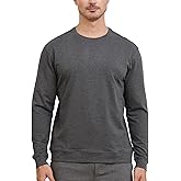 netdraw Men's Ultra-Soft Bamboo Viscose Cotton Sweatshirt Crewneck French Terry Lounge Casual Pullovers