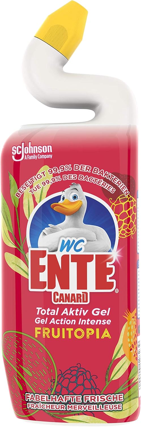WC-Ente Total Aktiv Gel, Flüssiger WC-Reiniger, Toilettenreiniger, Fruitopia, 750 ml