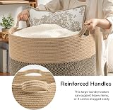 TIMEYARD Extra Large Laundry Hamper Woven Basket 55x55x35cm Black Jute view 8