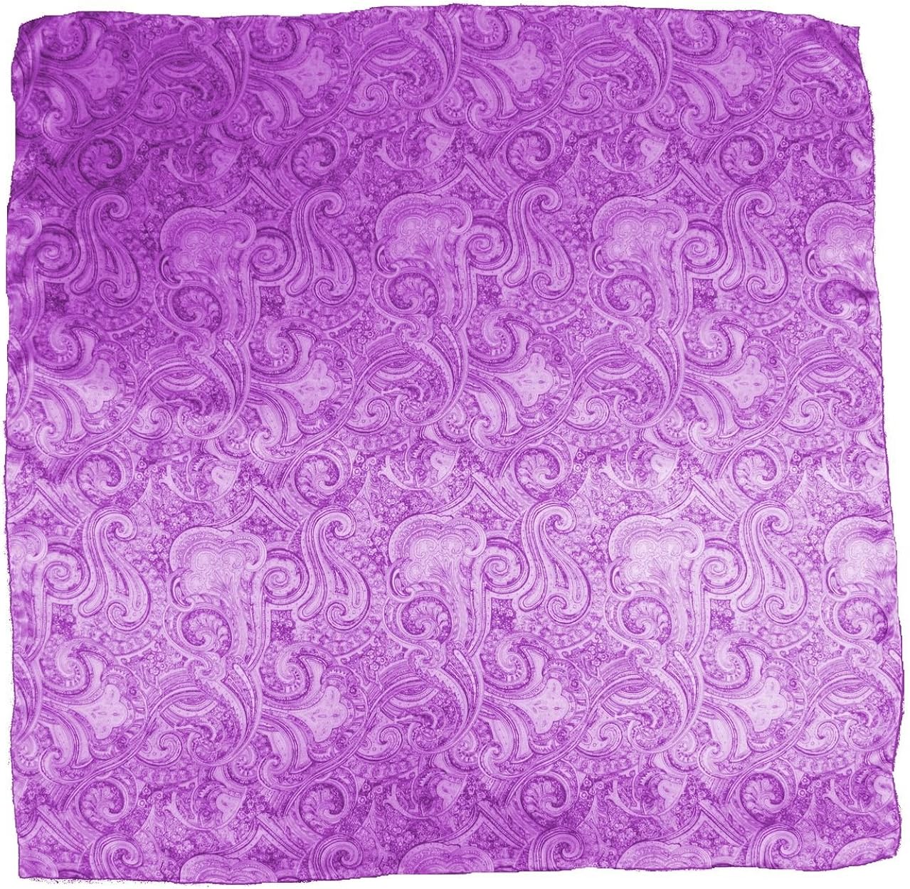 Wyoming Traders Men's Cowboy Buckaroo Square 100% Silk Wild Rag Scarf 34" Lilac: Clothing