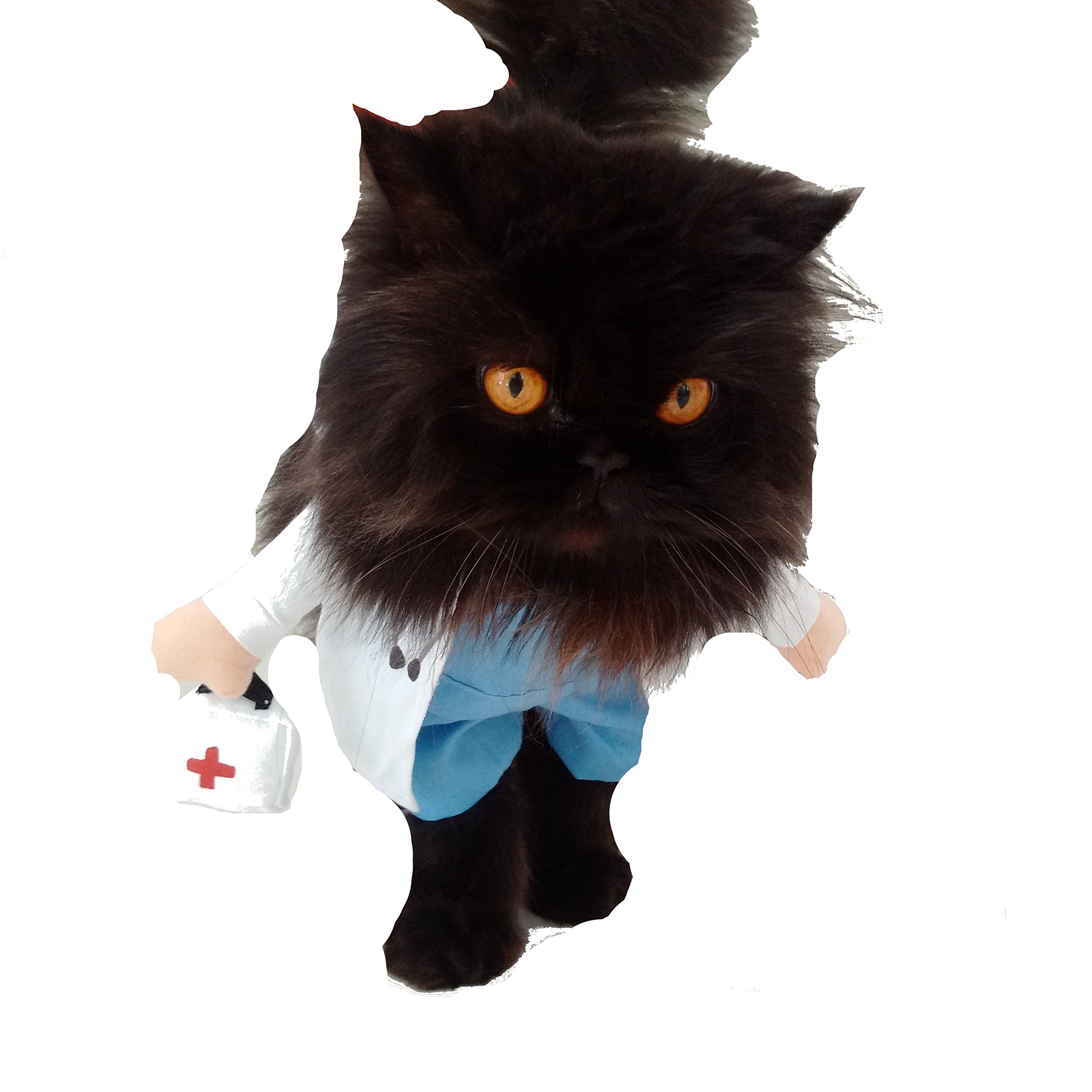 Cute Funny SMALL DOG ONLY Dog Puppy Kitten Cat Accessories Halloween Outfit Fleece Warm Winter Girl Boy Jumper Coat Clothes Hoodies Fancy Dress Sweater Costume Ideas Pullover Doctor XL