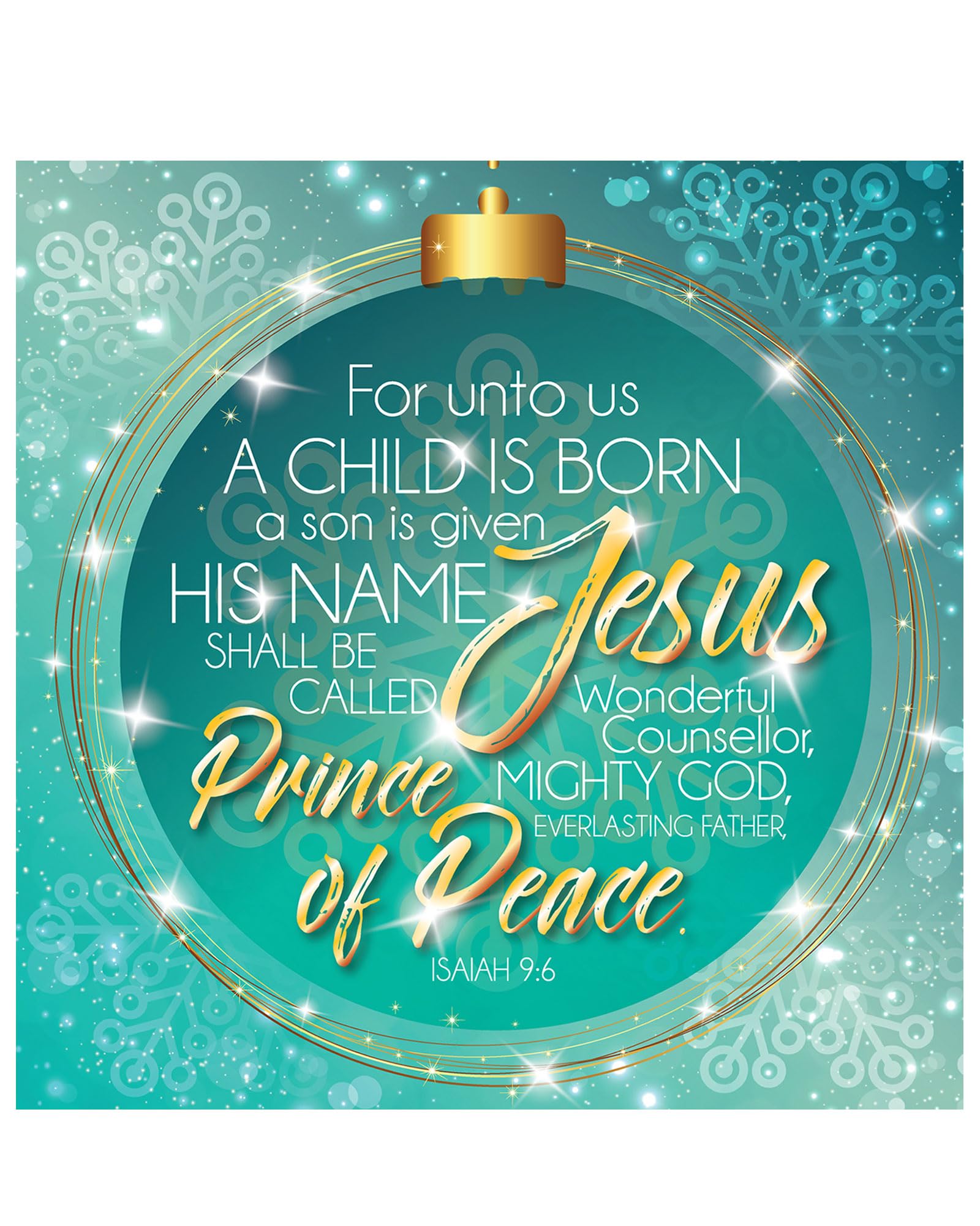 Christian Christmas cards, luxury pack of 10 with gold foil - A Child is Born, featuring Isaiah 7:14 Bible verse, by Just Cards Direct