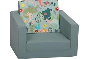 Delsit Kids Couch for Toddlers - 2 in 1 Convertible Foam Armchair to Lounger, Comfy Flip Out Lounge Chair, Sofa for Children,