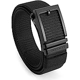 SKiporty Tactical Ratchet Belts for Men, Golf Nylon Web Work Belt with Automatic Slide Buckle, Adjustable Trim to Fit