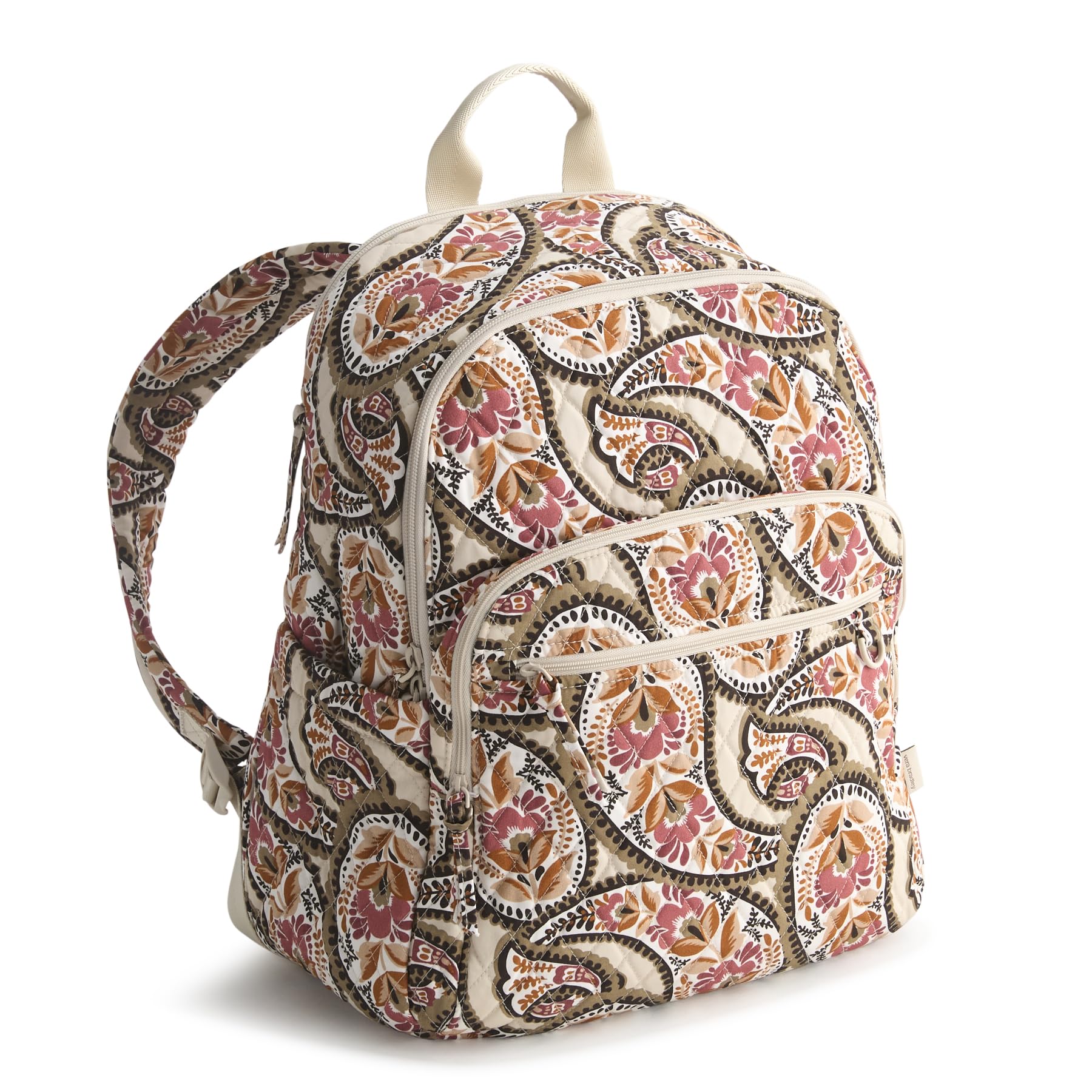 Vera Bradley Women’s Premium Cotton Bancroft Backpack, Blooming Paisley, One Size